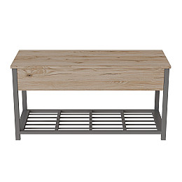 Банкетка з ящиком Ferrum-decor Дрейк 1 550x1000x400 металевий Сірий ДСП Дуб Сан-Маріно 16 мм (DRE0016)