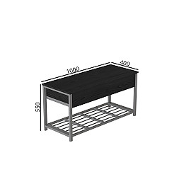 Банкетка з ящиком Ferrum-decor Дрейк 1 550x1000x400 металевий Сірий ДСП Сосна Кембра 16 мм (DRE0017)