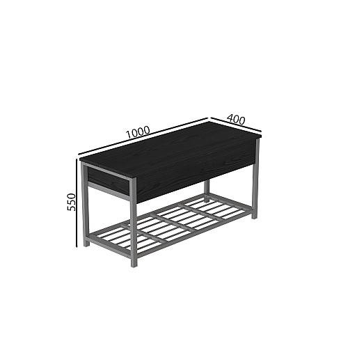 Банкетка з ящиком Ferrum-decor Дрейк 1 550x1000x400 металевий Сірий ДСП Сосна Кембра 16 мм (DRE0017)