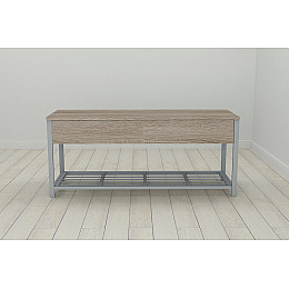 Банкетка з ящиком Ferrum-decor Дрейк 1  550x1000x400 металевий Сірий ДСП Сонома Трюфель 16 мм (DRE0019)