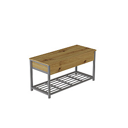 Банкетка з ящиком Ferrum-decor Дрейк 1 550x1000x400 металевий Сірий ДСП Дуб Артізан 16 мм (DRE0020)