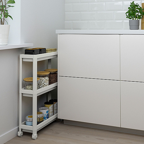 Этажерка на колесах, тележка IKEA VESKEN Белый