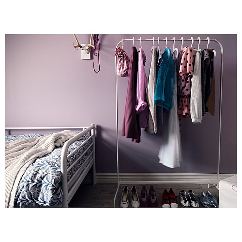 Вешалка стойка для одежды IKEA MULIG 151х99х46 см Белая 601.794.34