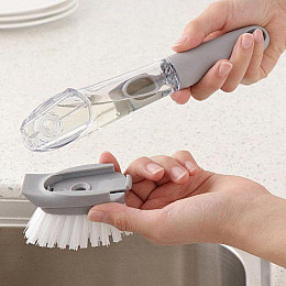 Щітка для чищення посуду з дозатором RC CLEANER BRUSH Gray (do128-hbr)