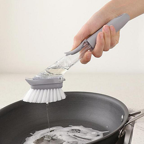 Щітка для чищення посуду з дозатором RC CLEANER BRUSH Gray (do128-hbr)