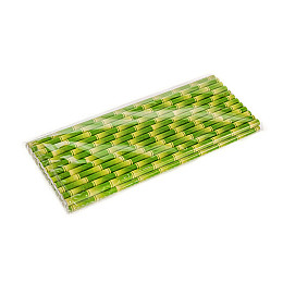 Трубочка для коктейля бумажная бамбук One Chef 6×200 мм 25 шт