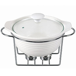 Мармит Food Warmer керамическая кастрюля 2.4л диаметр 28см с подогревом Kamille DP37023