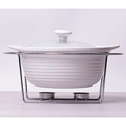 Мармит Food Warmer керамічна каструля 2.4л діаметр 28см з підігрівом Kamille DP37023