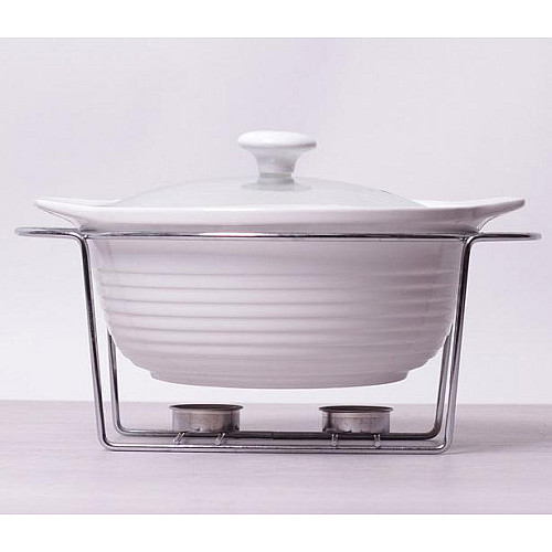 Мармит Food Warmer керамическая кастрюля 2.4л диаметр 28см с подогревом Kamille DP37023