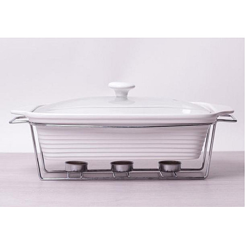 Мармит Food Warmer керамическая форма 2.4л 33см с подогревом Kamille DP37024