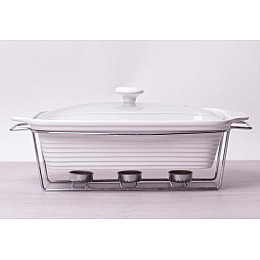 Мармит Food Warmer керамічна форма 3л 38см з підігрівом Kamille DP37025