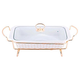 Мармит Food Warmer In Gold керамическая форма 1.3л 30.5см с подогревом Kamille DP37032