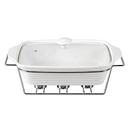 Мармит Kamille Food Warmer керамический 3л d 38 см с подогревом KM-6404 прямоугольный