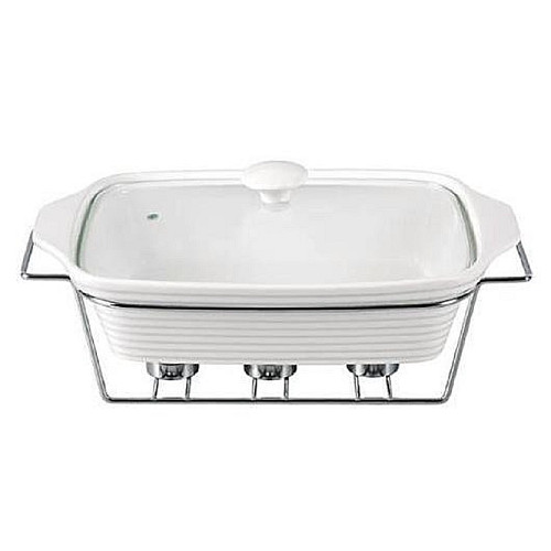 Мармит Kamille Food Warmer керамічний 3л d 38 см з підігрівом KM-6404 прямокутний
