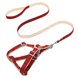 Шлея для собак с поводком Pipitao Cage 1.5*120 см Red (8918-35857)