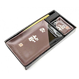 Сервіз для суші None Ієрогліфи на шоколадному фоні 1 персона 28х14 см (DN34280F)