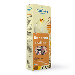 Лакомство для середніх папуг Природа Колосок мед 140 г/2 шт (4820157400494)