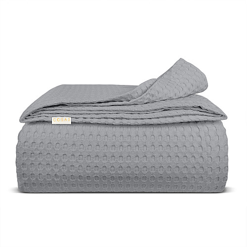 Покрывало 75x95 Smoky Waffle Weave COSAS серый