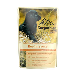 Влажный корм для собак Carpathian Pet Food в соусе с говядиной 100 г (4820111141159)