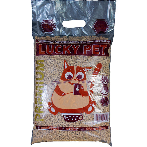 Наполнитель для кошачьего туалета Lucky Pet премиум Древесный впитывающий 3 кг (4820224210018)
