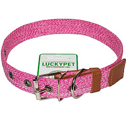 Ошейник світловідбиваючий одинарний Lucky Pet MELANGE 20 мм 30-40 Рожевий (4820268550811)
