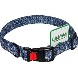 Ошейник Lucky Pet 20 мм 25-33 Melange одинарний з фастексом Синій світловідбиваючий (4820268550293)