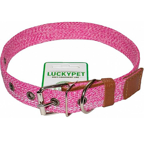 Ошейник Lucky Pet 20 мм 17-40 Melange одинарний без ного Рожевий (4820268550798)