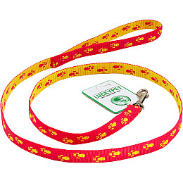 Поводок капроновый Lucky Pet Лапки 1.6/120 Красно-желтый (4820224219110)