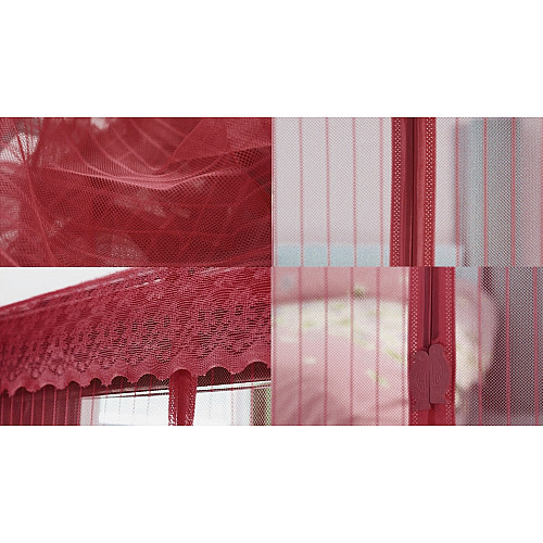 Дверная антимоскитная шторка Magnetic Mesh на магнитах Бордовая 429-42715300