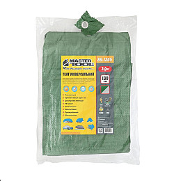 Тент двосторонній MASTERTOOL 3х5 м 130 г/м² Хакі та сріблястий (89-1305)