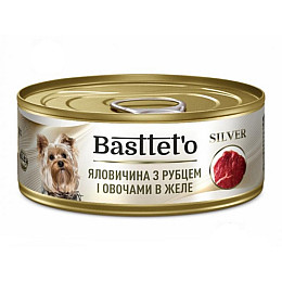 Вологий корм для собак Basttet'o Silver Яловичина з рубцем та овочами жб 85 г