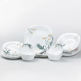 Столовий сервіз на 6 персон керамічний TS Kitchen Tropical білий (HP23410)
