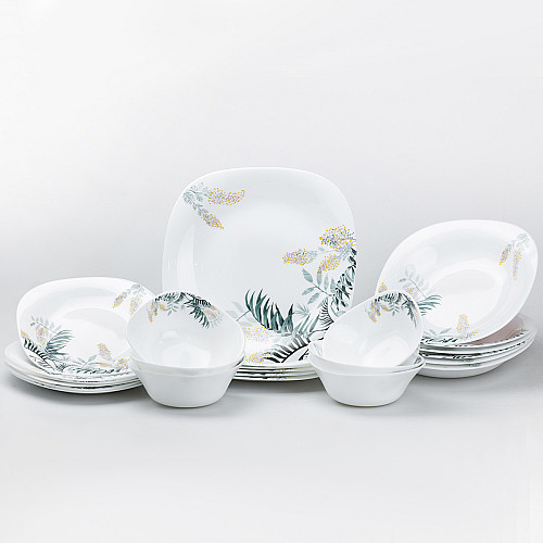 Столовий сервіз на 6 персон керамічний TS Kitchen Tropical білий (HP23410)
