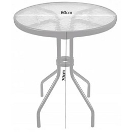 Садовий стіл Chomik Garden Line MAJORKA 60х60х70 см Сірий