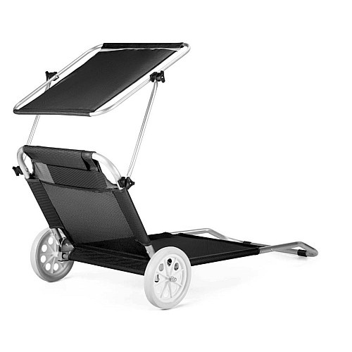Шезлонг-лежак з козирком Outtec Sun Чорний