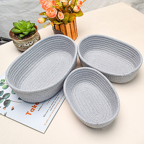 Набір з 3 плетених кошиків для зберігання ANbeauty Gray (AN0103414)