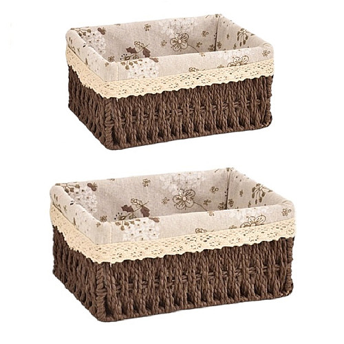 Набір з 2 плетених кошиків для зберігання з лози ANbeauty Brown (AN0103439)