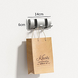 Вішалка настінна універсальна з 2 прихованими гачками ANbeauty Сірий (AN0103445)