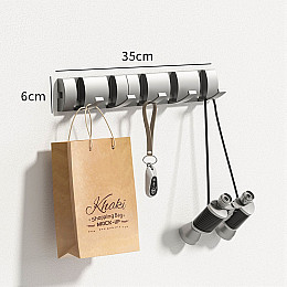 Вішалка настінна універсальна з 5 прихованими гачками ANbeauty Сірий (AN0103446)