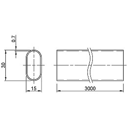 Труба скалка (овальна) Homax L=3000мм 0,7мм матовий чорний