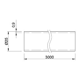 Труба Homax д25мм L=3000мм 0,8мм матовий чорний