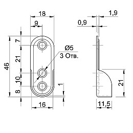 Держатель овальної труби матовий чорний Homax