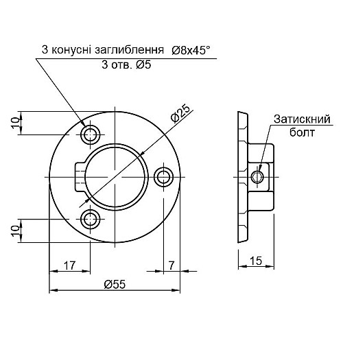 Фланец трубы R-11M матовый черный Homax
