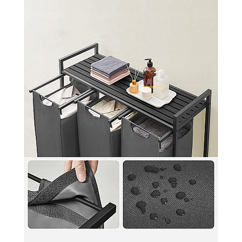 Корзина для белья LEOBERT Chariot 3 x 38л Черный