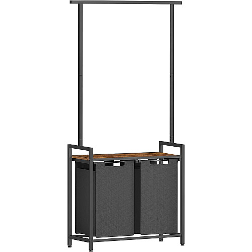 Корзина для белья с вешалкой LEOBERT Moro Loft 92 л Коричневый/Черный