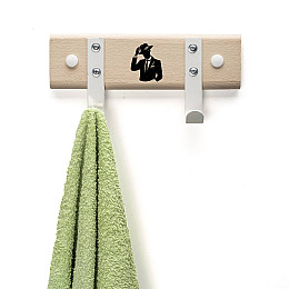 Вешалка настенная Western House 24x10 см белая "Пан"