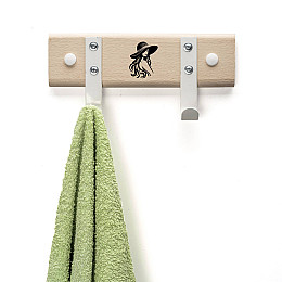 Вешалка настенная Western House 24x10 см белая "Пані"