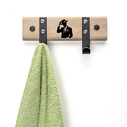 Вешалка настенная Western House 24x10 см чёрная "Пан"