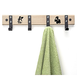 Вешалка настенная Western House 47x10 см чёрная "Пан + Пані"