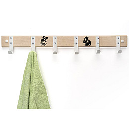 Вешалка настенная Western House 69x10 см белая "Пан + Пані"